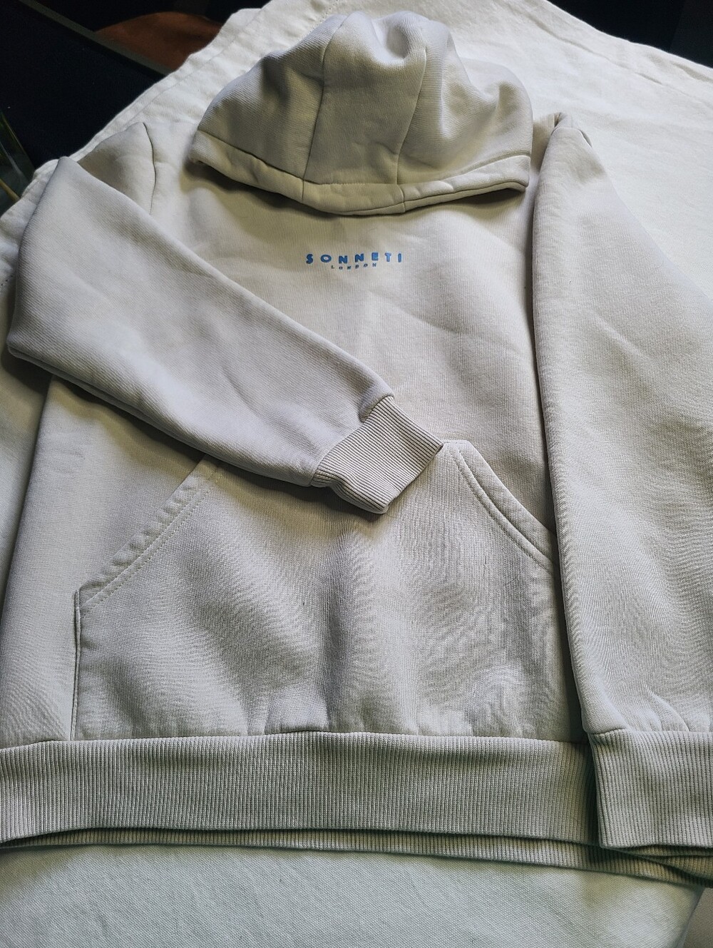 Kids Cream Hooded Sweater& Sweat Pants Set